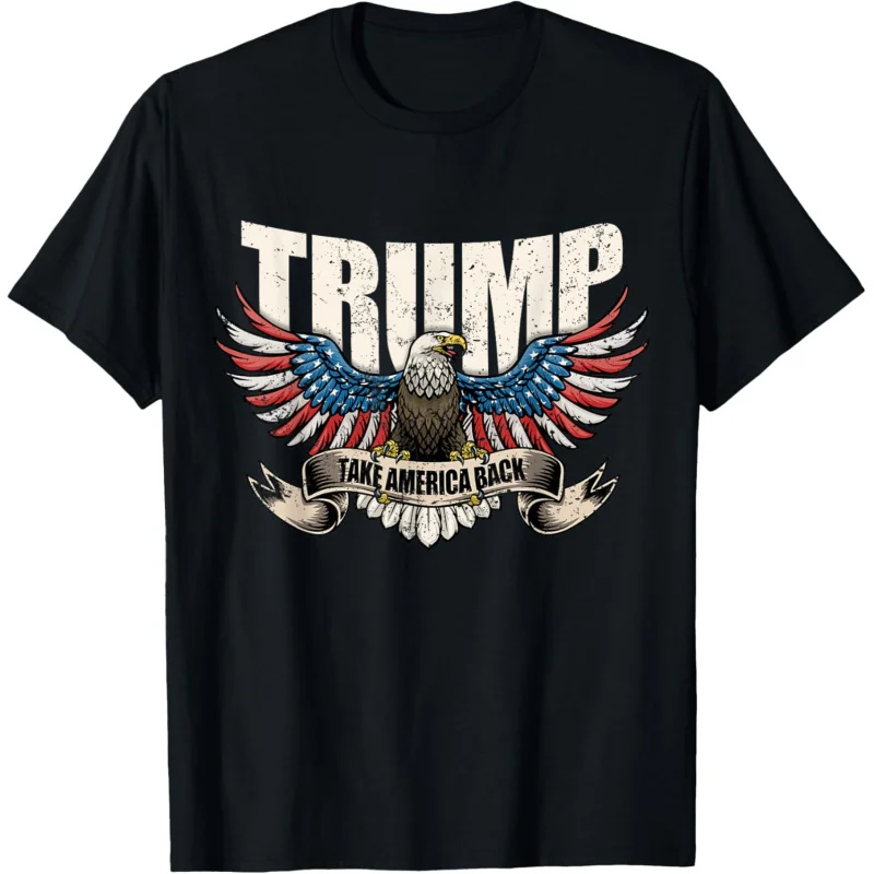 Men's and Women's Sports and Leisure New Fashion 2024 Flag Bring Back to the United States Donald Trump Top Gift T-shirt