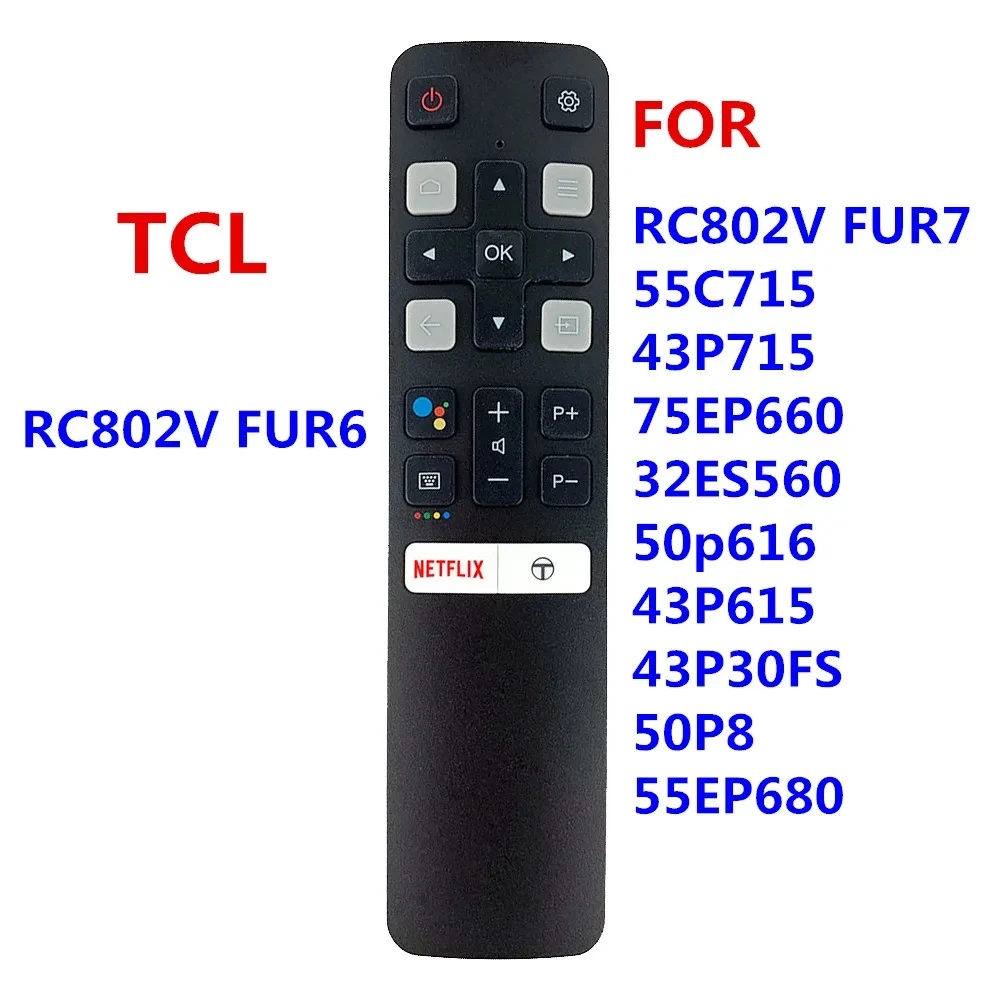 New Original Voice Remote Control RC802V FUR6 For TCL Android Smart TV Universal