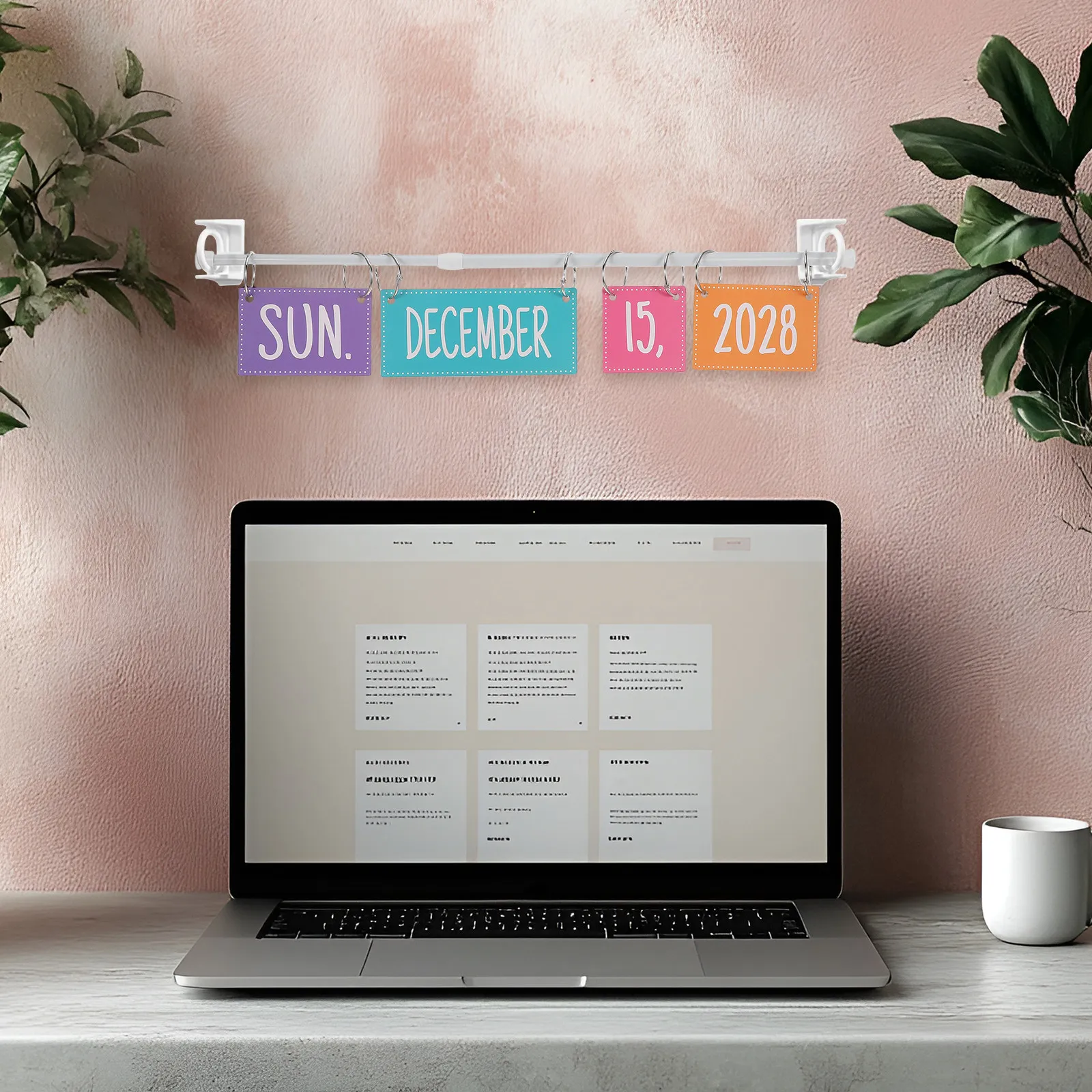 

Classroom Flip Calendar Bulletin Board Set 2024 2028 Adjustable Holder Calendar with Date Cards for Kids Home School