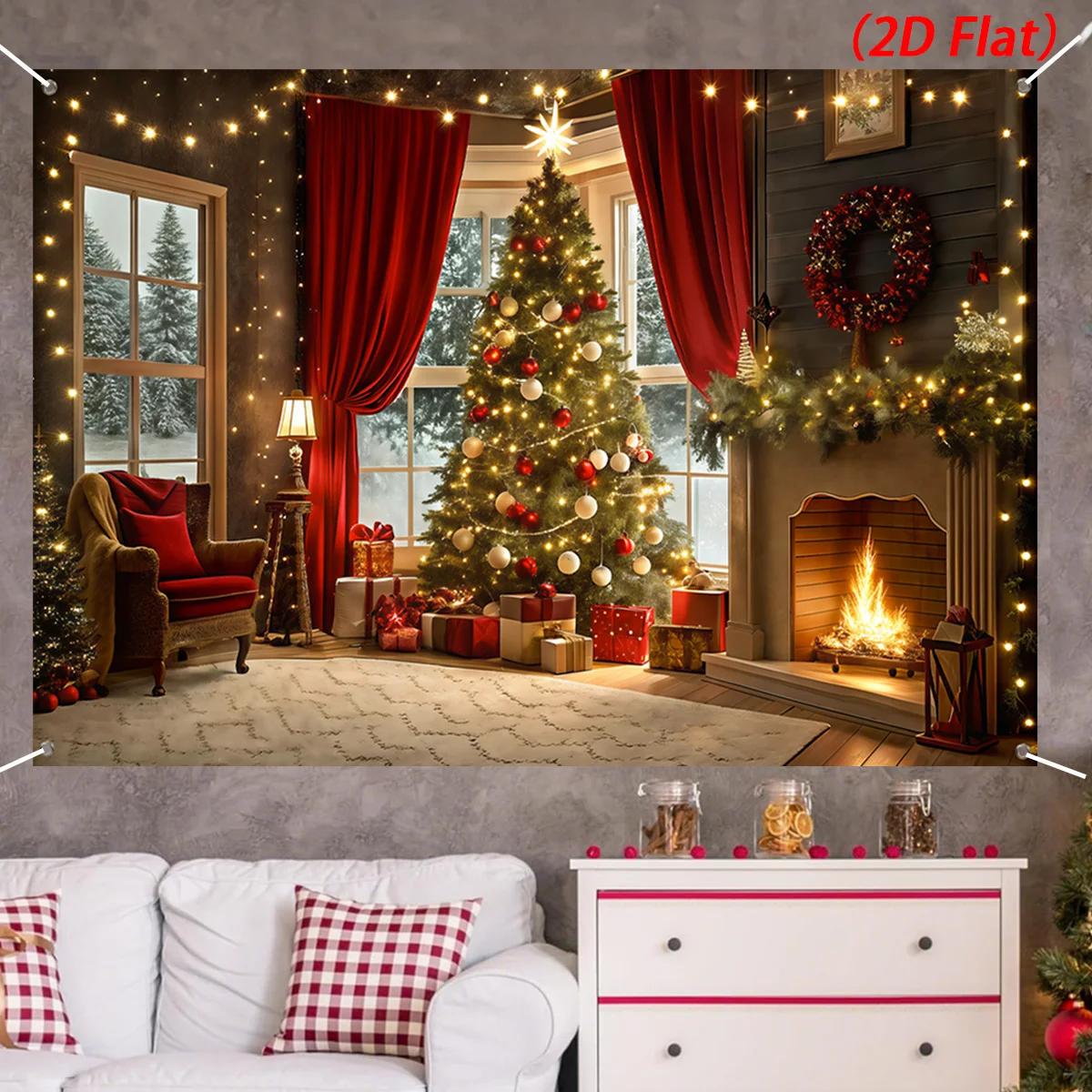 

Christmas Background Cloth Christmas Decorations for Home 2025 Xmas Ornnments Navidad Noel Gifts Winter Holiday Backdrop Banner