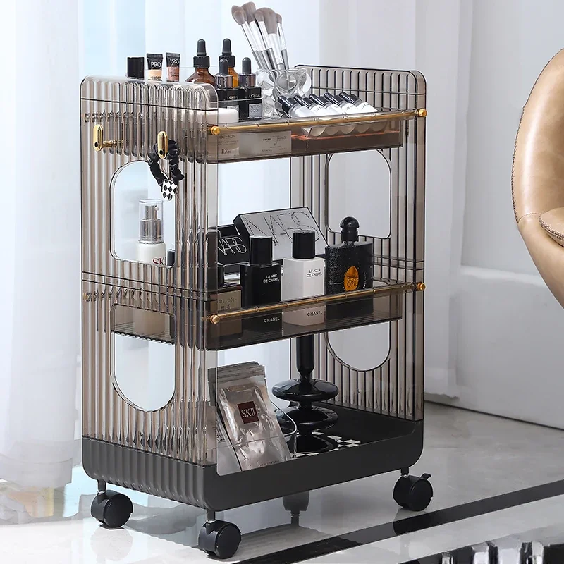 

Multi-Function Bathroom Shelf Three-Layer Storage Wheel Shelves Toilet Organizer Cosmetics Storage Cart New Arrivals Hot Sale