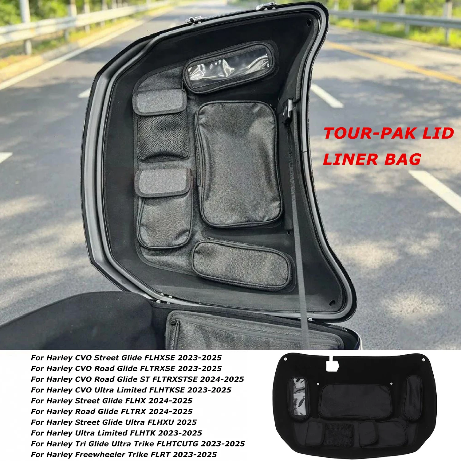 2023-2025 New Rear Tour-Pak Pack Lid Organizer Bags For Harley CVO Road Glide FLTRX ST FLTRXSTSE Street Glide FLHX Ultra Limited