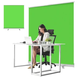 Green Screen,Portable Pull Up Wrinkle Resistant Polyester Green Background Screen, Chroma Key Green Panel For Video Live Game