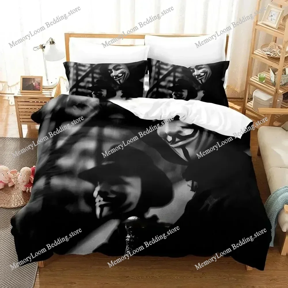 Personality Technology Anonymous Bedding Set Boys Girls Twin Queen Size Duvet Cover Pillowcase Bed Kids Adult Home Textileextile