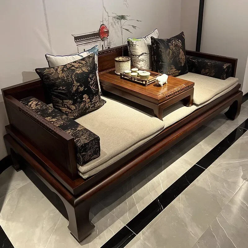 New Chinese Style Solid Wood Living Room Sofas Comfortable Aesthetics Minimalist Luxury Sofa Living Room High-end Furniture