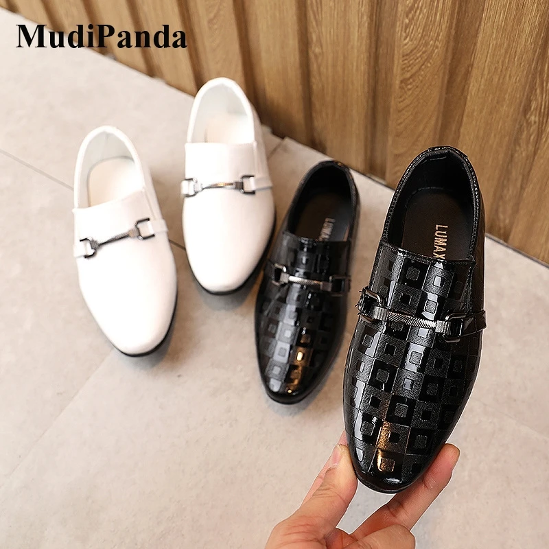 Child Shoes Boys Formal Dress Shoes For Girls Pointed British Style Fashion Show Black 2021 Autumn Children Student Single Shoes