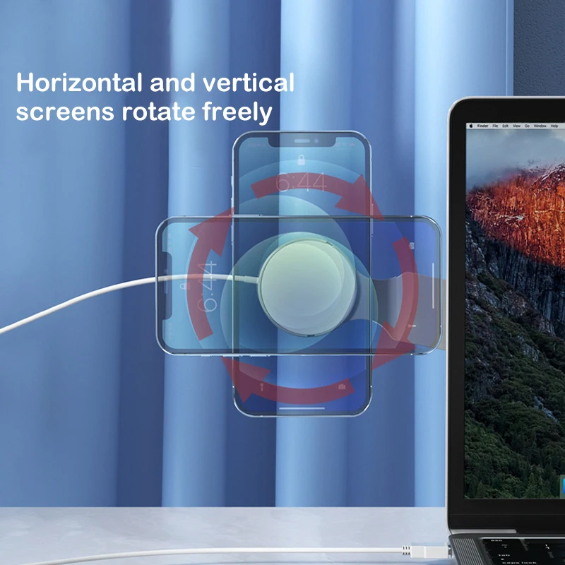 Laptop Verlengde Zijbeugel Voor Iphone 14 13 12 Pro Max Samsung Computerscherm Laterale Magnetische Draadloze Oplaadstandaard Houder