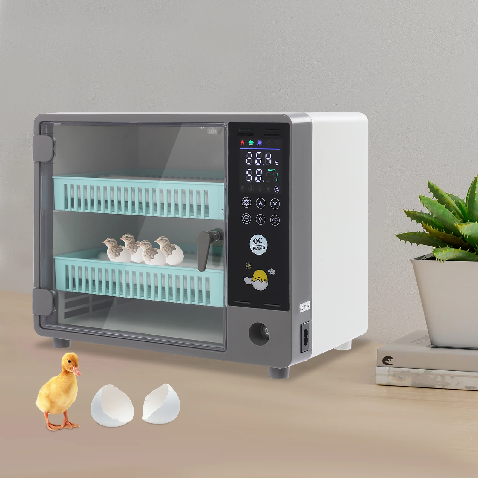

4 Egg Incubator 110V Automatic Turning Humidity Control Hatching Machine for Chicken Duck Goose Pigeon