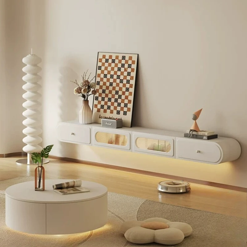 Nordic Design White Tv Cabinet Floating Luxury Storage Porta Tv Cabinet Apartments Entertainment Fernseher Tisch Furniture Home