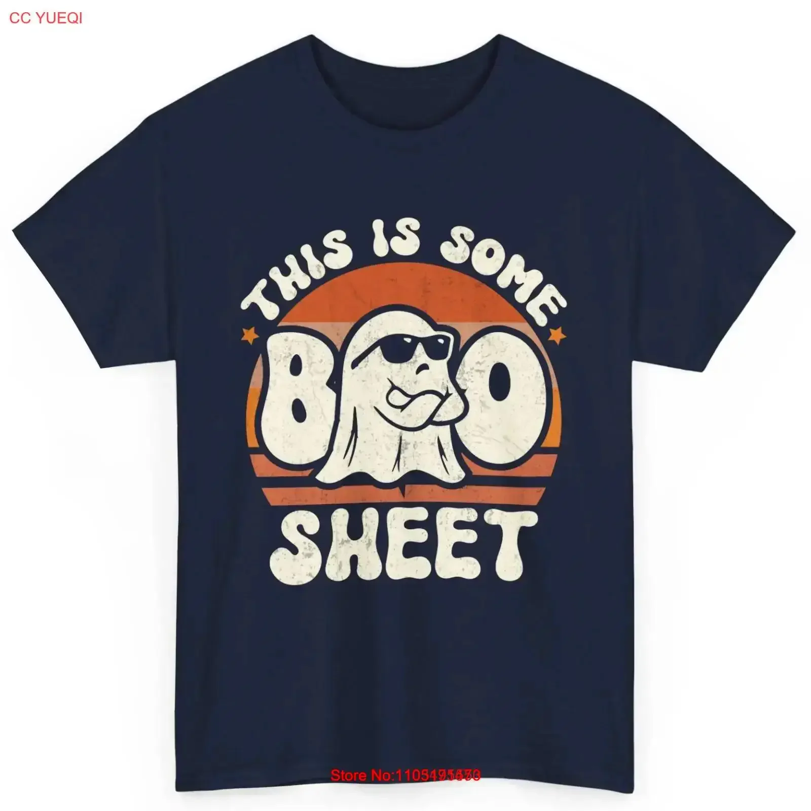 Retro Halloween Ghost Trendy This is Some Boo Sheet Cotton T Shirt vintage Washed homme designer clothes Unisex Breathable