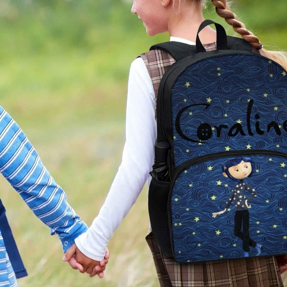 FORUDESIGNS Coraline Flauschigen Schulranzen Mittleren Schule Student Populäre Klassische Wasserdichte Campus Taschen Mehrzweck Bookbags