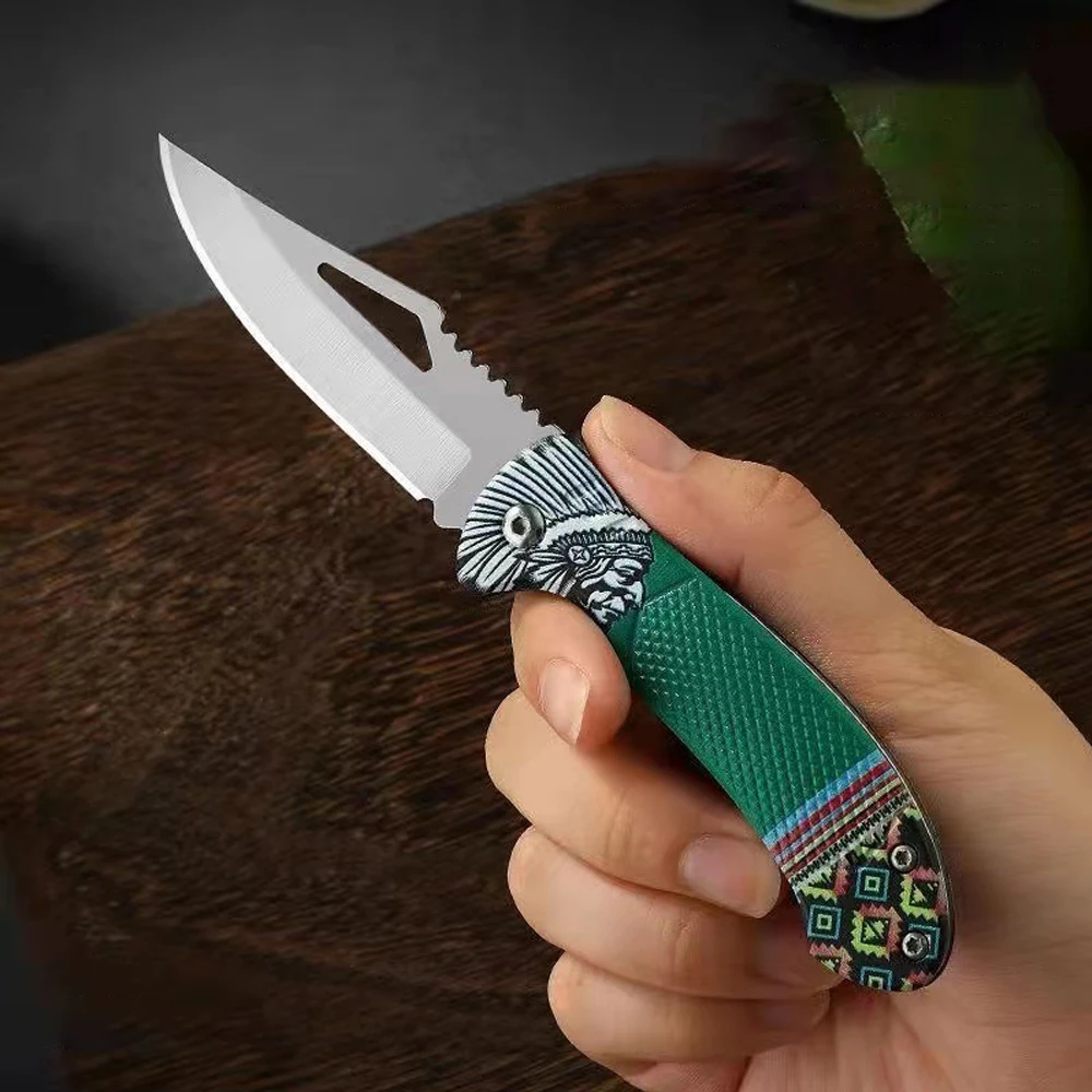 PP Handle Folding Knife High Hardness Steel Blades Camping Pocket Knife Self-defense Hand Tools Military Tactical Knives Cutter