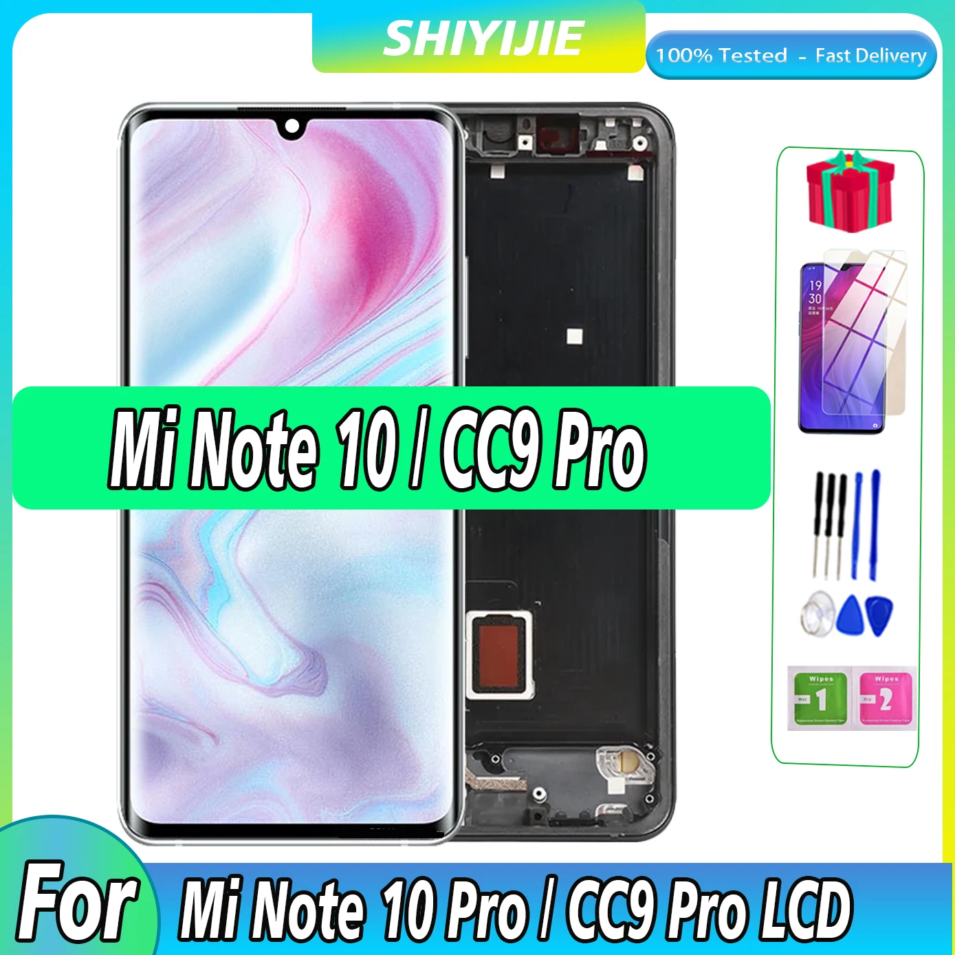 

Amoled Original For Mi Note 10 Pro Display Frame Mi Note10 Lite M1910F4G Display For Xiaomi Mi CC9 Pro Digitizer Touch Screen