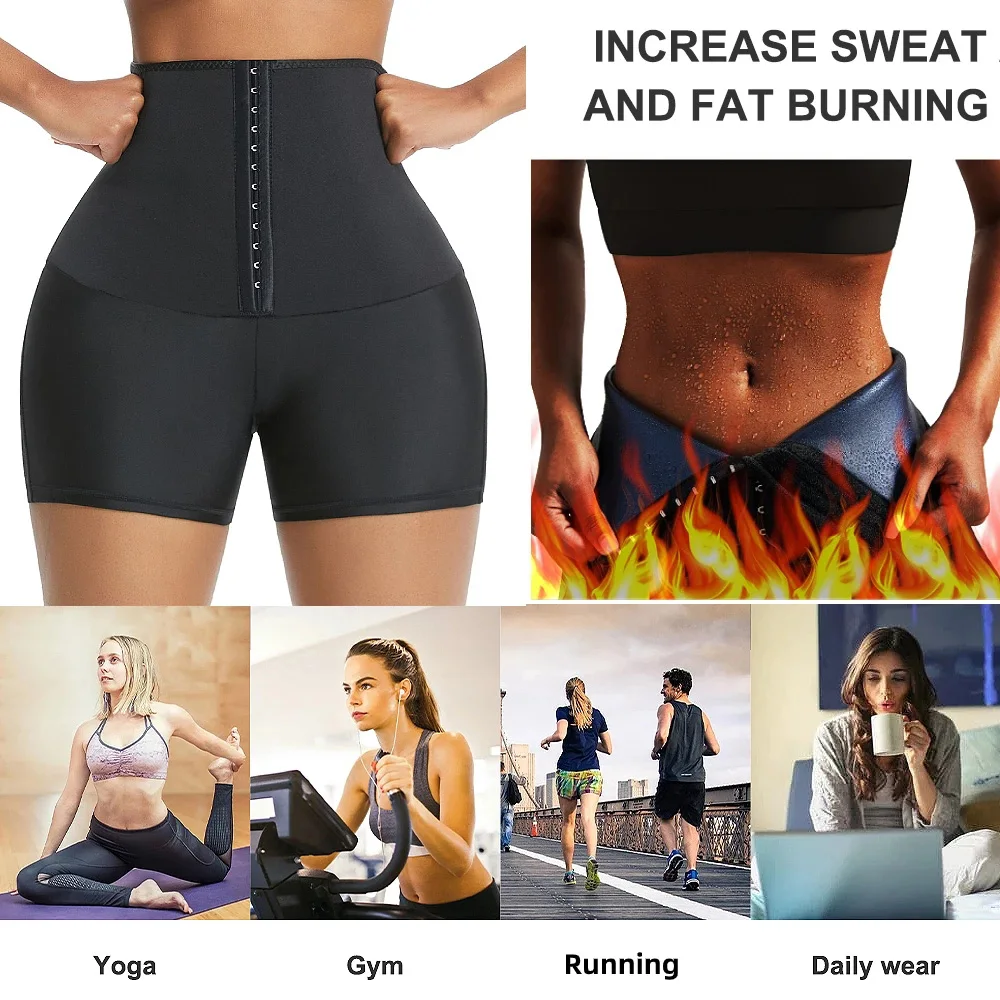 Sauna Sweat Short Pants Suits for Women High Waist Slimming Shorts Compression Thermo Workout Body Shaper Thighs view 3