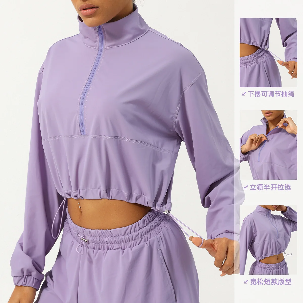 UPF50+ Women Outdoors Sun Protection Yoga Long Sleeve Zipper Pocket Gym Fitness Jacket Female Running Workout Sports Yoga Shirts