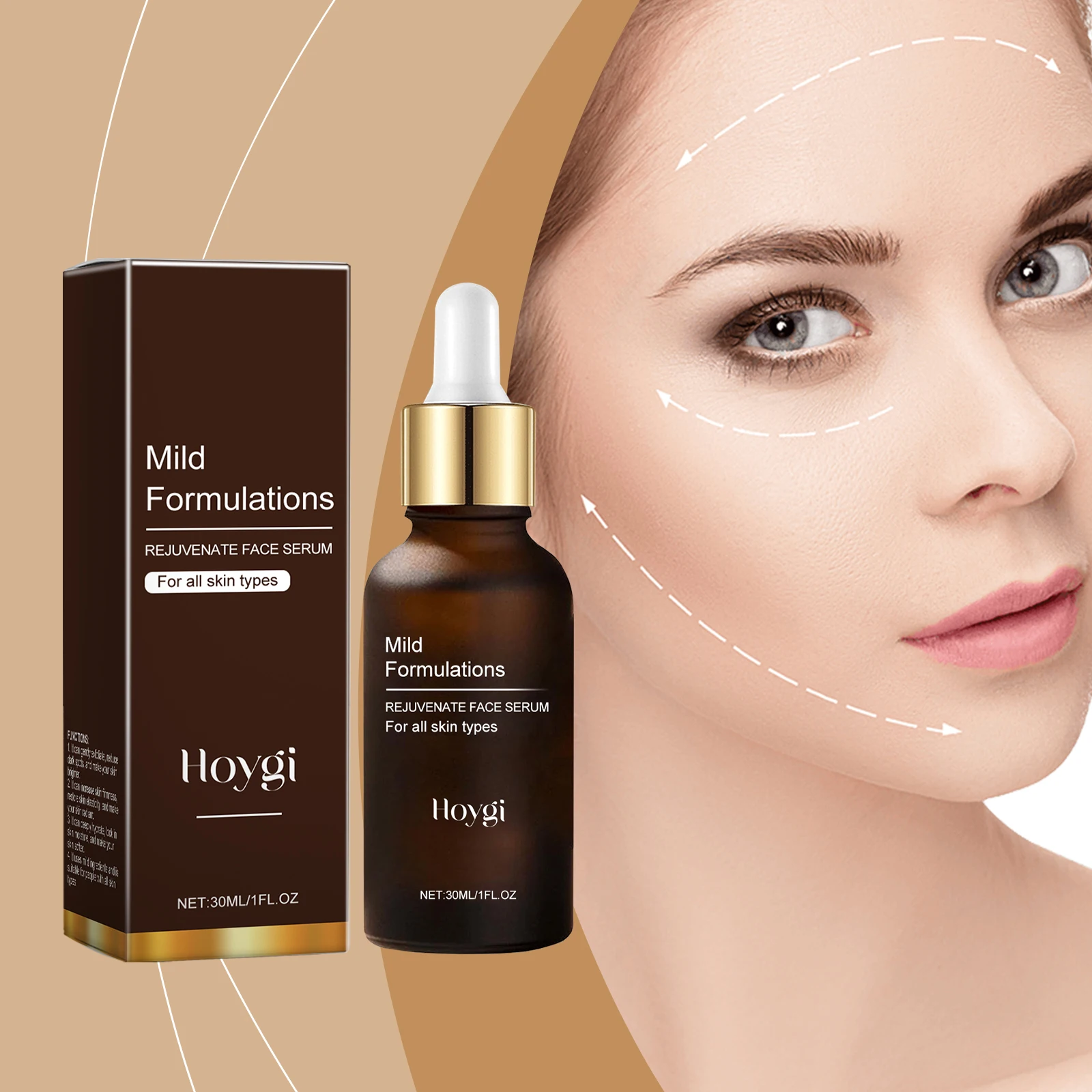 若返りフェイスセラム - すべての肌タイプのためのアンチエイジング、保湿、美白セラム、30ml/1FL.OZ