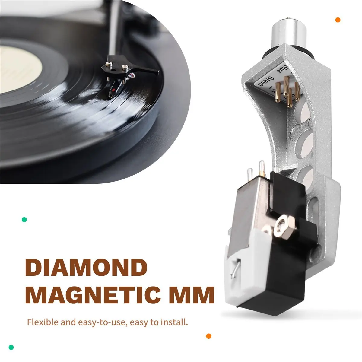 Promotion Mm Cartridge Stylus Stand Combination Set for Phonograph Turntable Gramophone LP Vinyl Needle Accessories