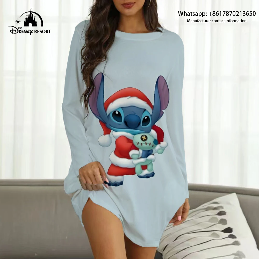 Robe de noël imprimée Mickey et Minnie, nouvelle collection 2022 de vêtements de fête d'automne Sexy de marque Disney pour femmes