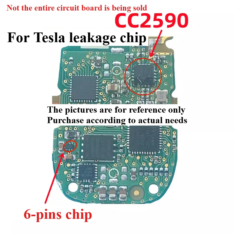 

YA Printing 6-pins Patch Chip for Tesla Remote Key Circuit Board Leakage Power Chip CC2590 1pcs