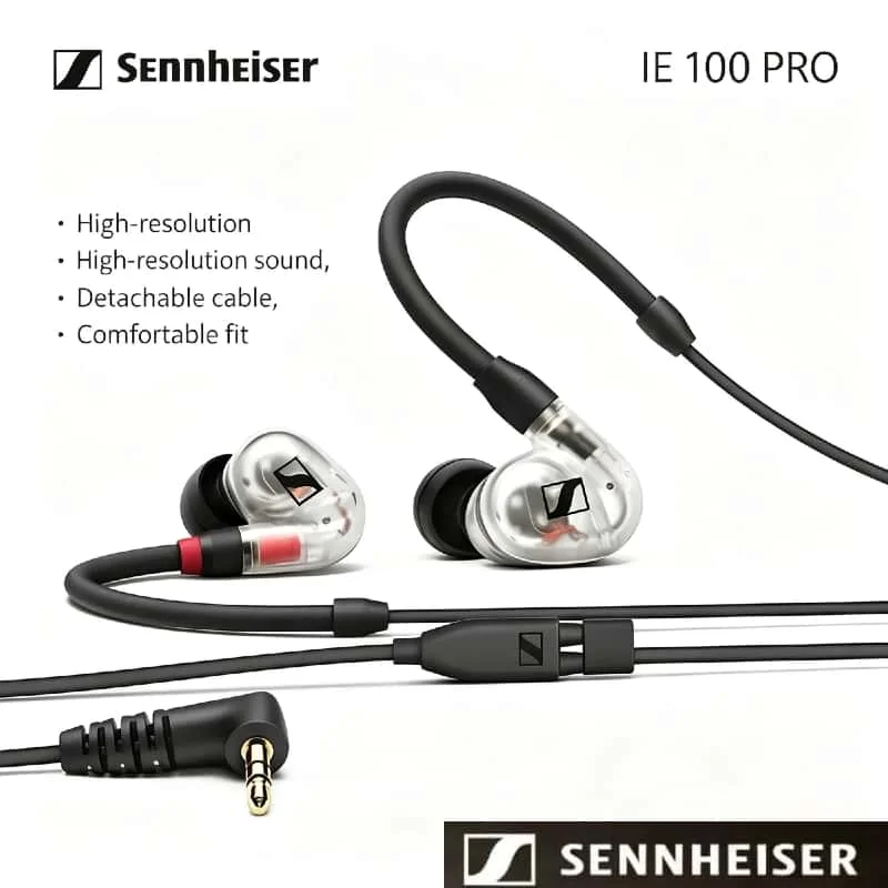 

Оригинальные внутриканальные мониторные наушники Sennheiser IE 100 PRO, 10-мм динамический драйвер, съемный кабель, шумоподавление 26 дБ, Hi-Fi