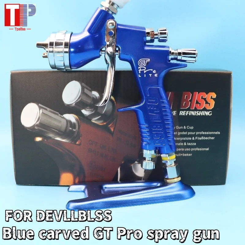 Tpaitlss  Lettering GT Pro Spray Gun TE20/T110 1.3mm/1.8mm Nozzle with 600ml Mixed Glass Water-based Air Spray Gun