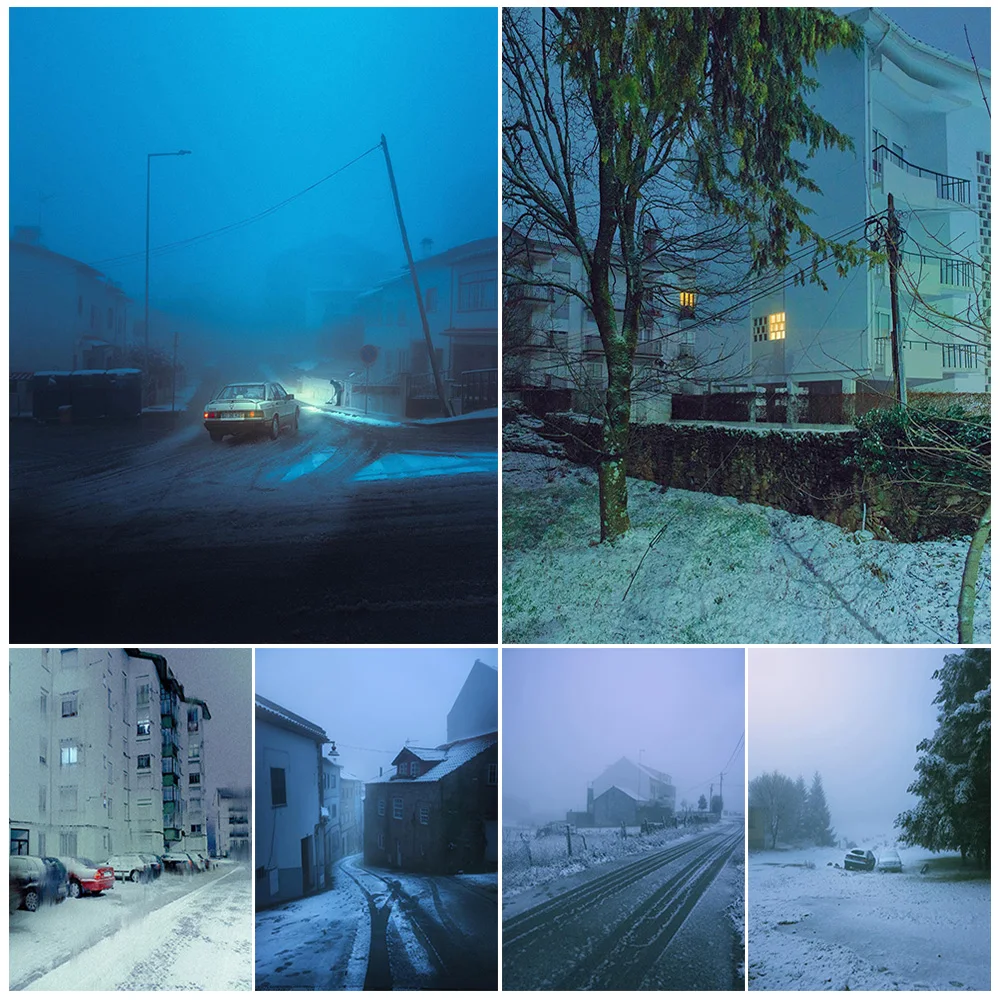 

Winter And Autumn Village Landscape,Art Poster And Print,Home Decoration,Quiet And Eerie Night,Abstract Wall Art Canvas Painting