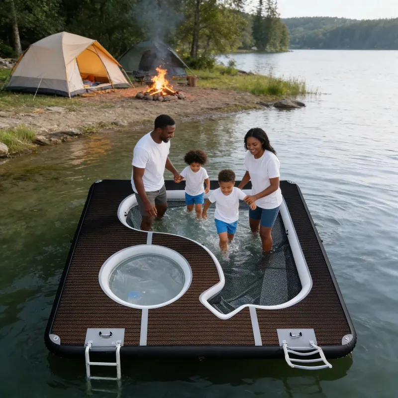 Factory Wholesale Inflatable Floating Row Luxury Fabric Pool Float Lounger Comfortable for Adult Outdoor Pool Sunbath Tanning