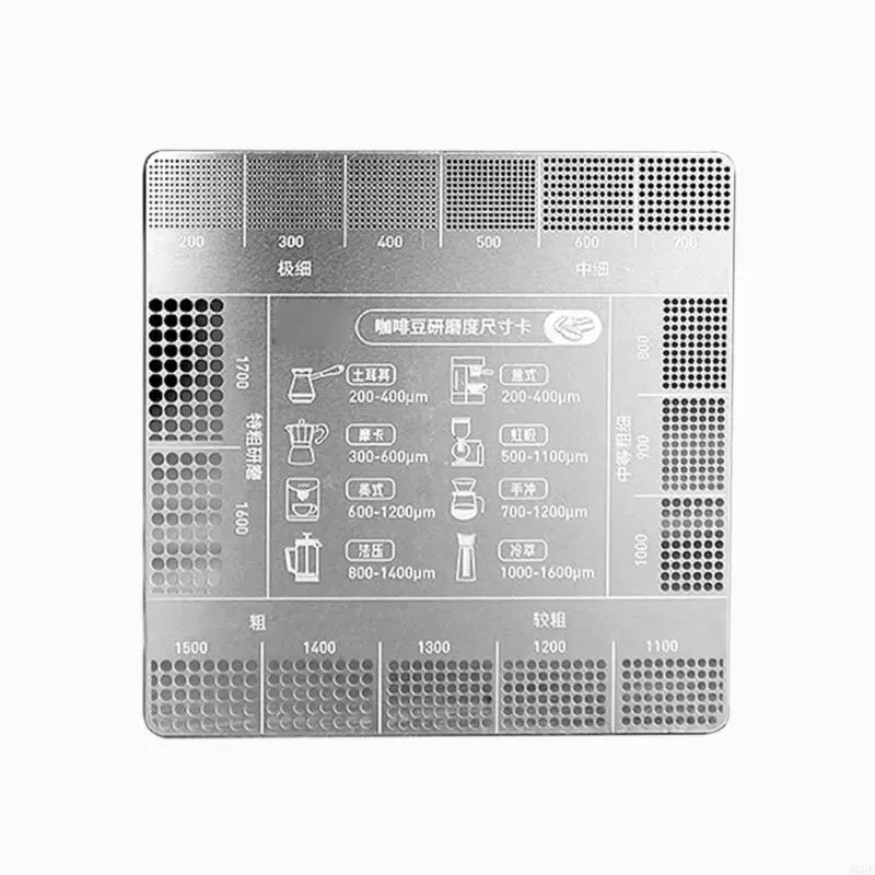 Coffee Grind Size Guide Stainless Steel Coffee Grind Reference Card M68E
