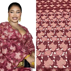 African Handcut Organza Lace|Nigerian Embroidered Hollow Out Fabric |Wedding Party Decorative Material Party Cloth 2025 style