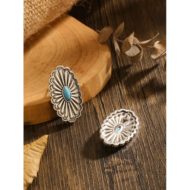 أقراط نسائية على الطراز القبلي الهندي العتيق على الطراز البوهيمي العرقي مجهزة بإكسسوارات وهدايا مجوهرات رائعة