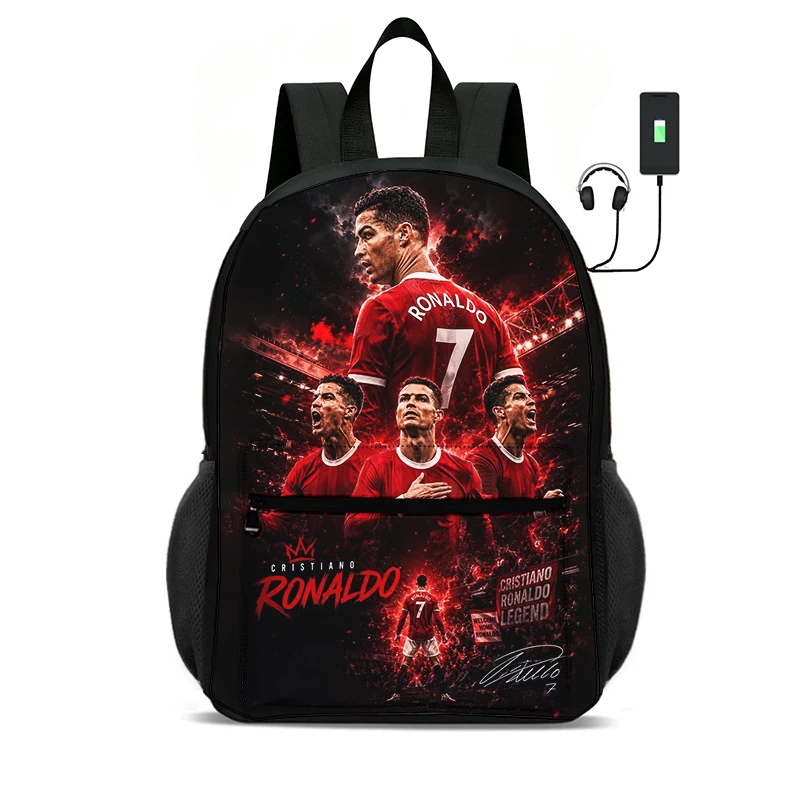 Sac à dos de football Star Ronaldo, sac à dos d'école, de voyage, grande capacité, sacs de sport, sac à dos pour étudiants