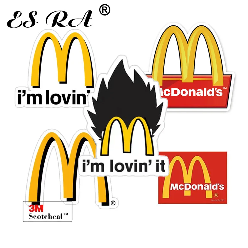 5 Pcs Logo Stickers Fast Food Brand Decals Pegatinas for Laptop Fridge Notebook Pitcher Decorate Vinyl Waterproof PVC