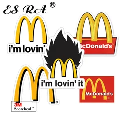 5 Pcs Logo Stickers Fast Food Brand Decals Pegatinas for Laptop Fridge Notebook Pitcher Decorate Vinyl Waterproof PVC