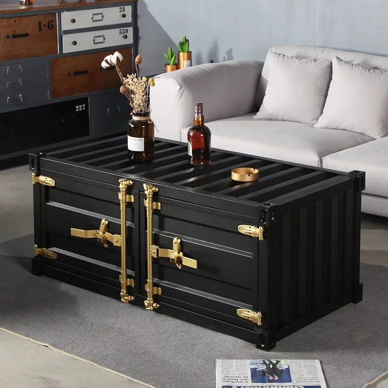 Creative, coffee table, painted iron sheet, industrial style retro iron art, TV cabinet leisure bar