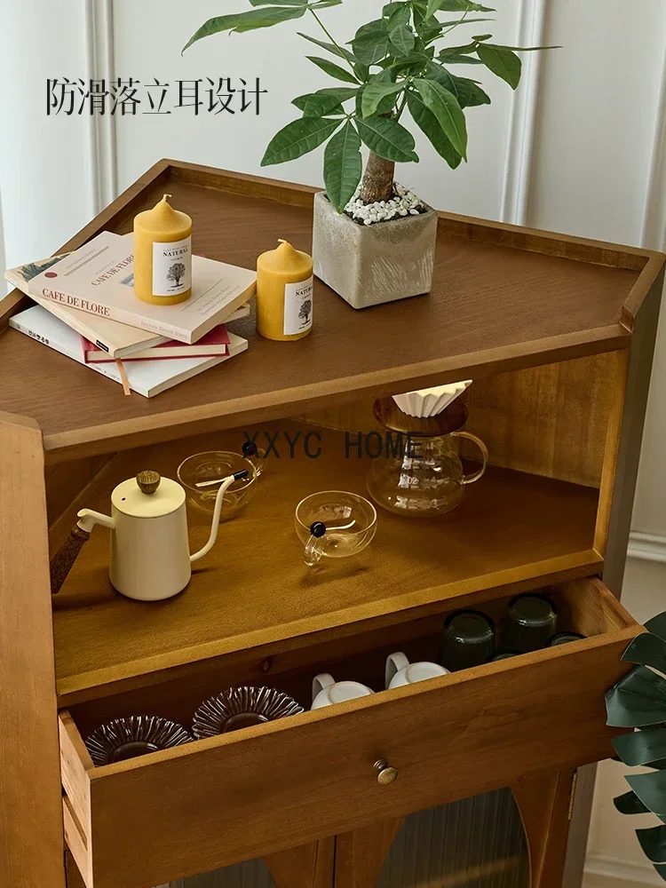 無垢材コーナーキャビネットホームリビングルームロッカーダイニングルームサイドボードキャビネットコーナー収納キャビネット