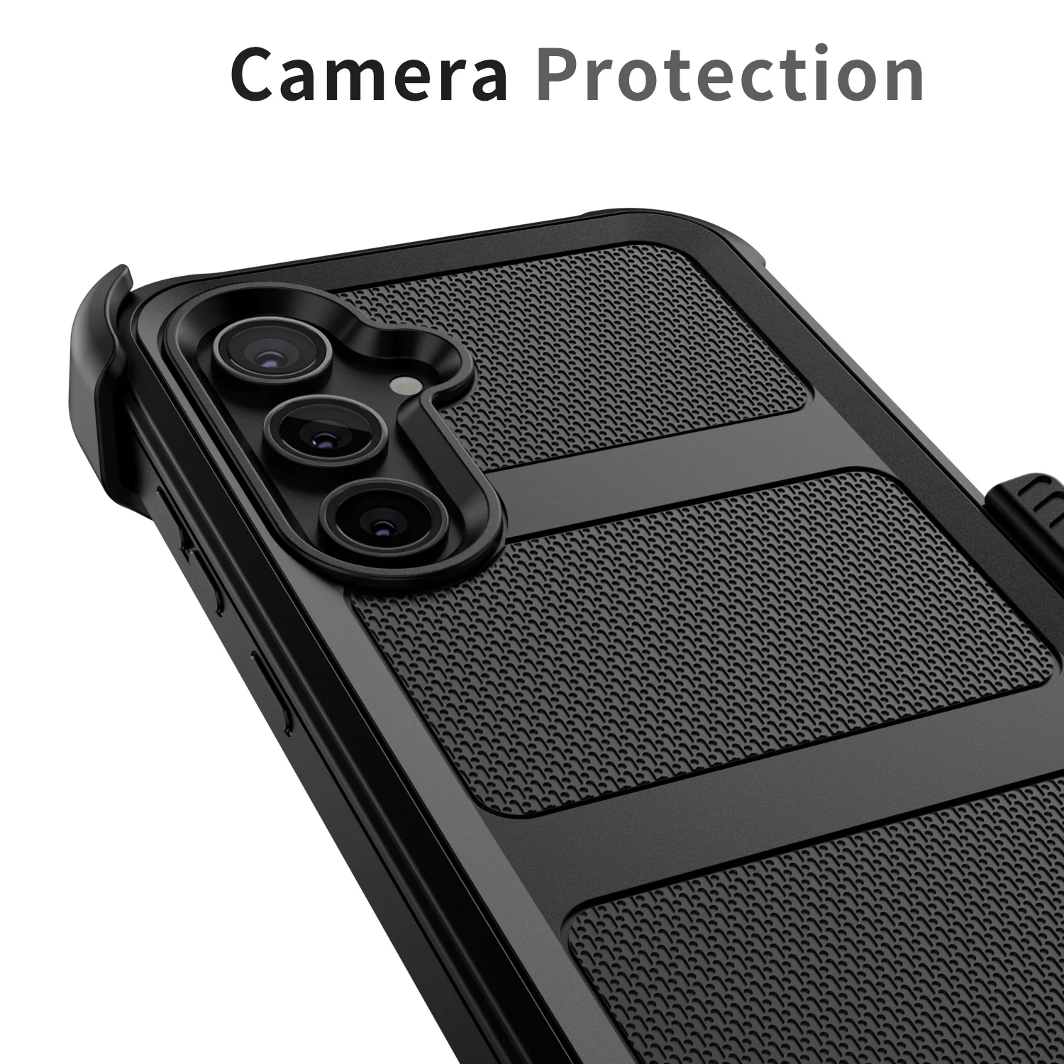 Funda negra para Samsung Galaxy S25 Ultra S25 Plus S25 5G, resistente a los golpes, resistente, protectora de doble capa, funda con Clip para cinturón