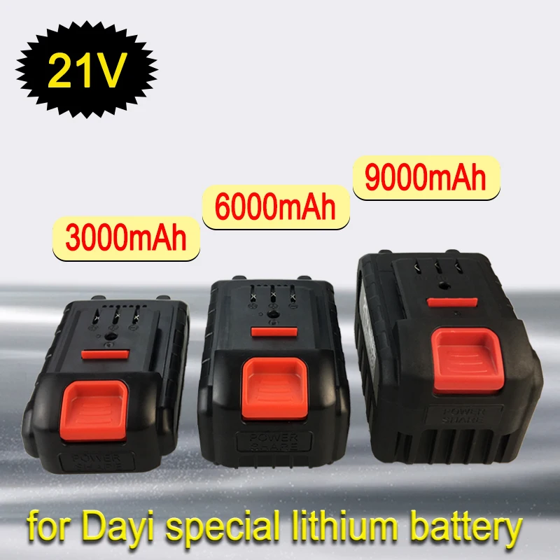 

21V 3000/6000/9000mAh Rechargeable Lithium-ion Power Tool Battery ，Suitable for Dayi Cordless Electric Wrench Car Impact Wrench