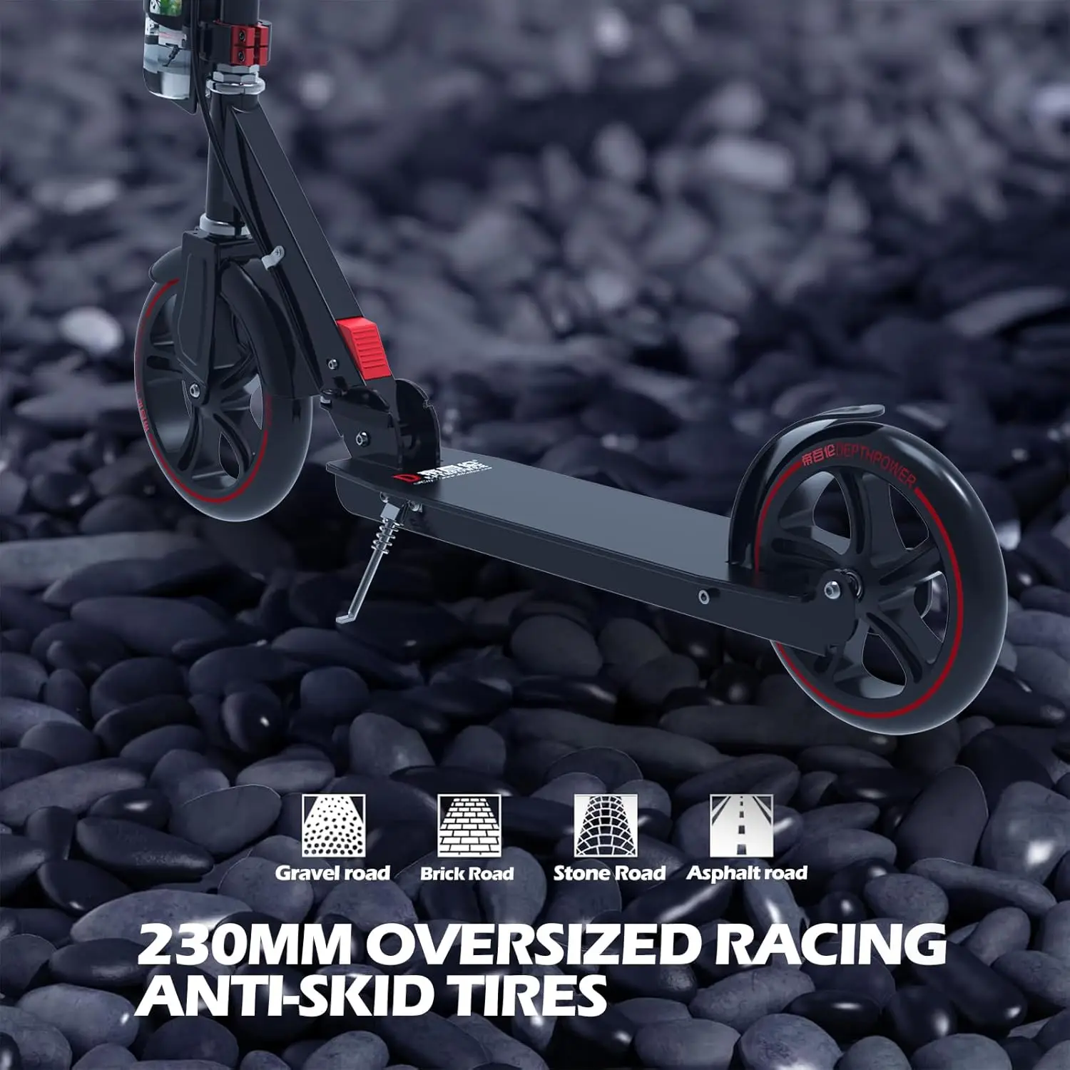 Trottinette pour enfants, grande roue en PU 9 pouces, pliable, légère, scooter pour adolescents et adultes, charge maximale de 330 lb, scooter professionnel, 4 réglables