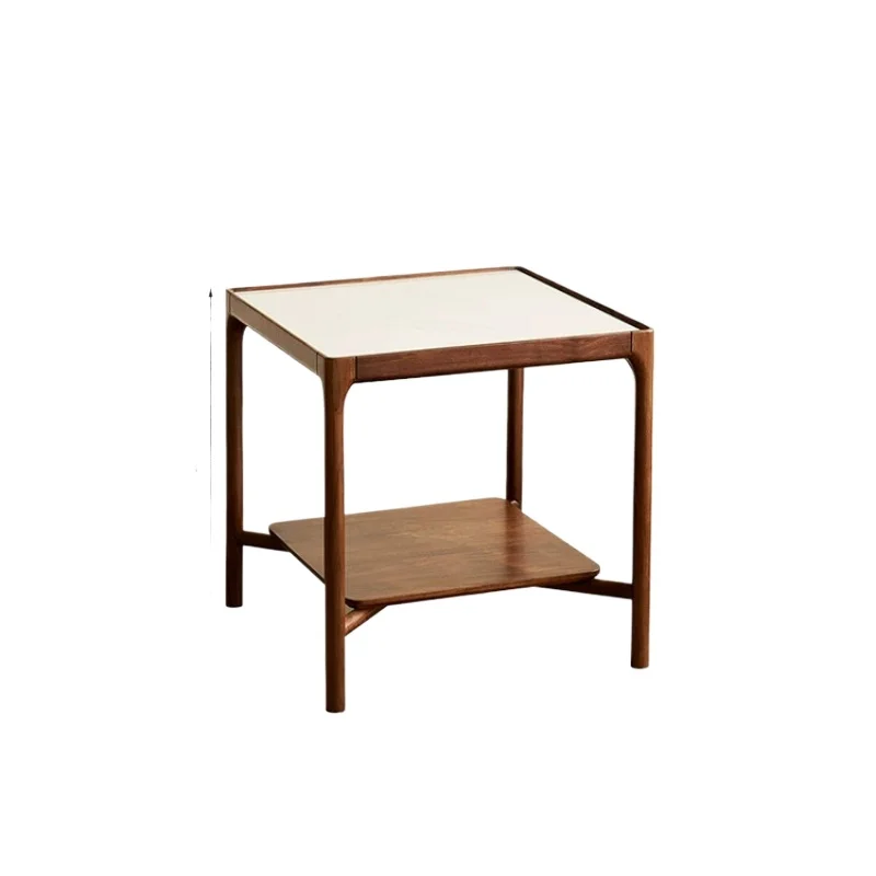 

LMM rock slab corner table Italian minimalist square side table household living room solid wood small side table