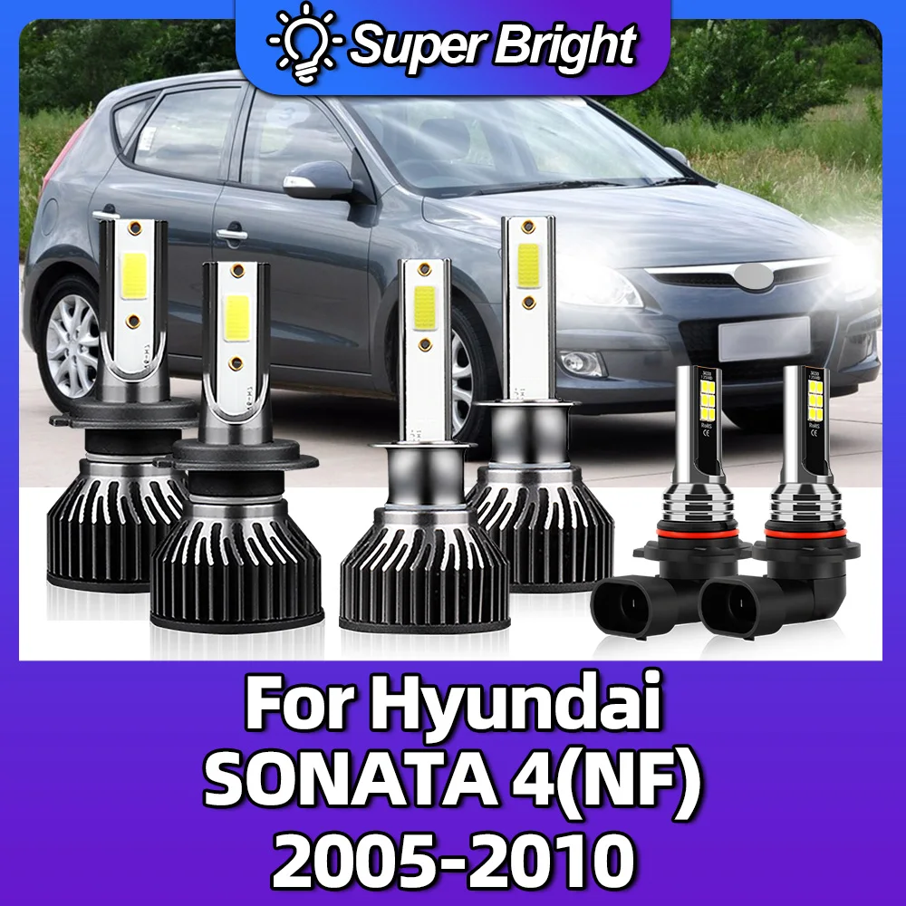 6000K LED 10000LM High Power Headlight Bulb Turbo Replacement Lamps Car For Hyundai SONATA 4(NF) 2005 2006 2007 2008 2009 2010