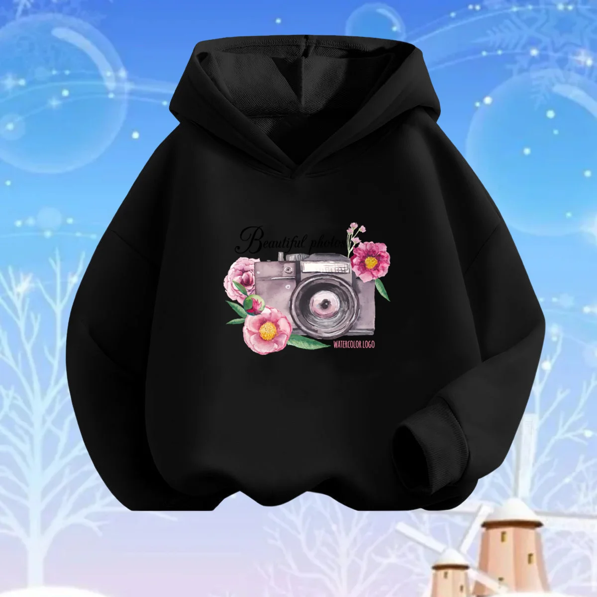 Cartoon Butterfly Kids Clothes Girls Retro Floral Hoodie Toddler Funny Camera Graphics Hoody Long Sleeve Sweatshirts