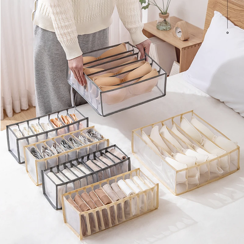 

Jeans Bra Organizer Home Separated Dormitory Closet Organizer for Socks Underwear Scarves Storage Box Organizer Foldable Drawer