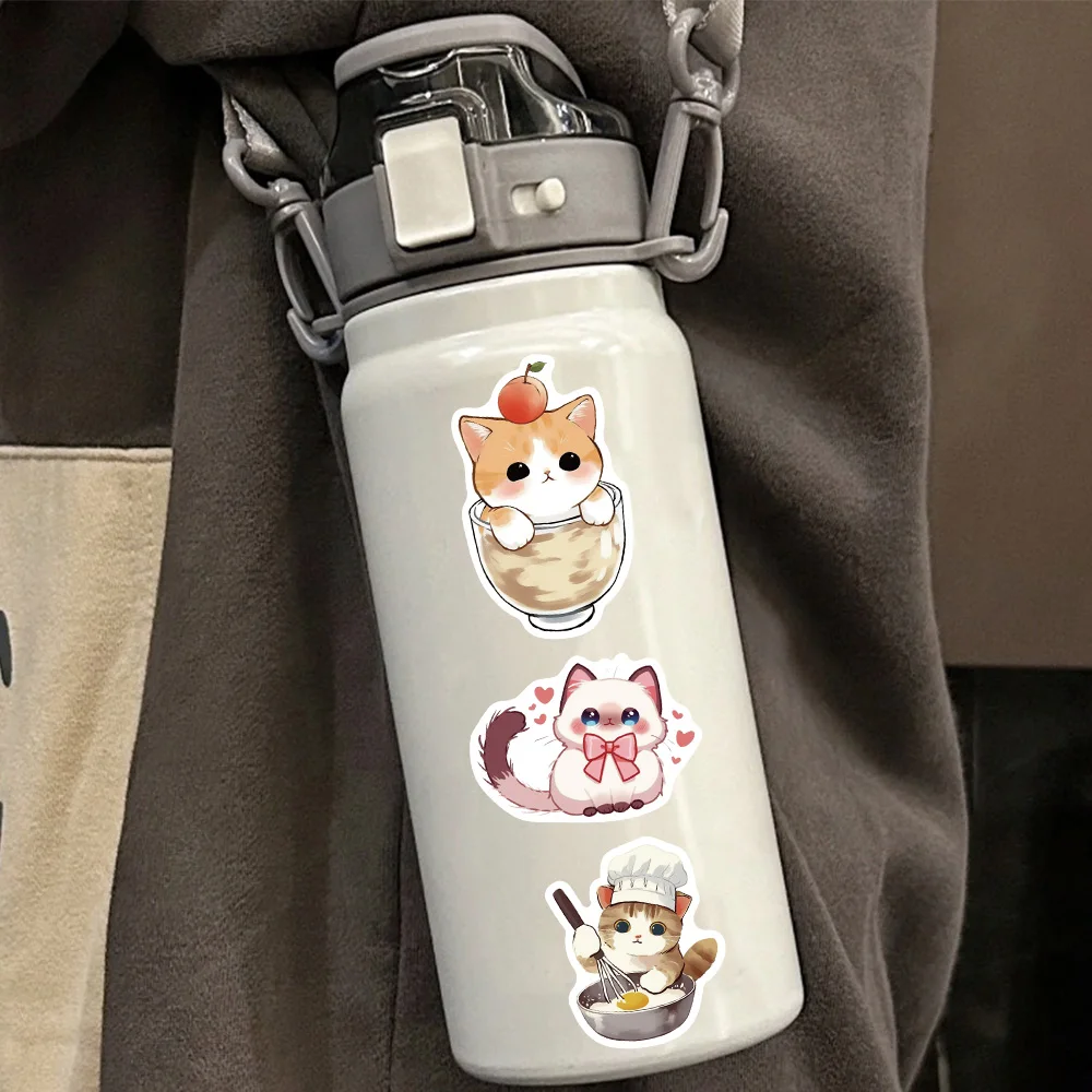 50PCS Cat Cute Creative Fun Stickers DIY Manual Speaker Decoration Luggage Notebook Water Cup Label Waterproof Stickers