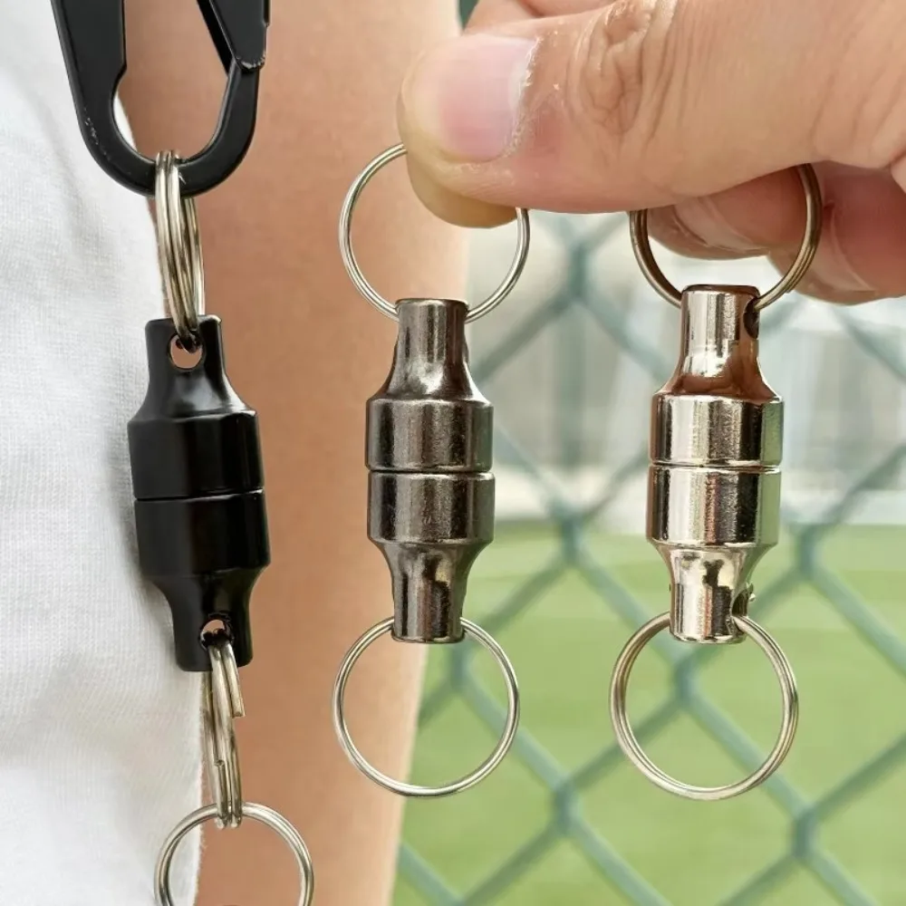 6/1Pairs سلسلة المفاتيح المغناطيسية القوية مع حلقة معدنية الكربون الصلب مكافحة فقدان مفاتيح السيارة قلادة أصحاب معلقة أداة تخزين المغناطيس #4