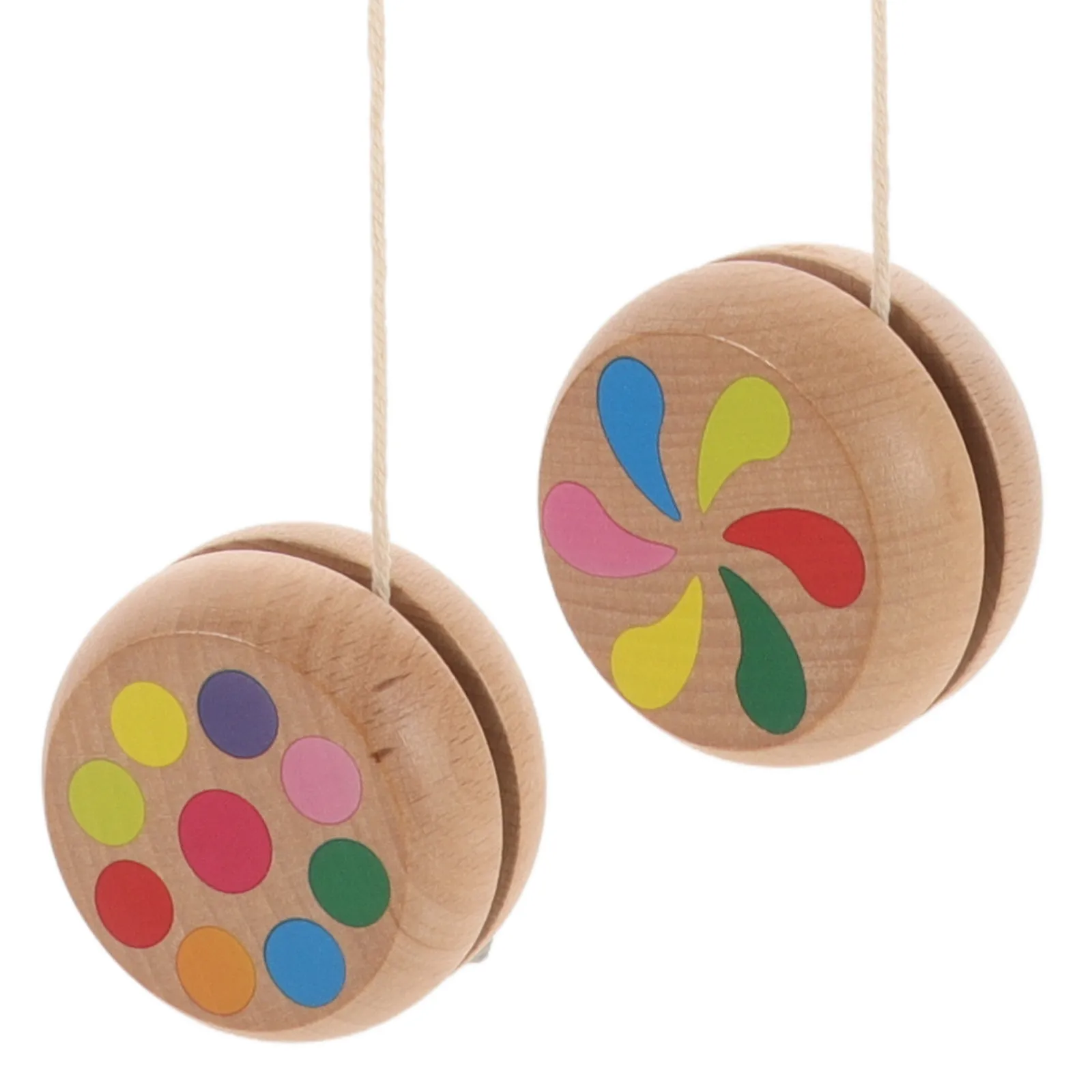 2Pcs Wooden Yoyo Portable Lightweight Fun Beginner Responsive Yoyo Balls for Kids Outdoor Play Early Education