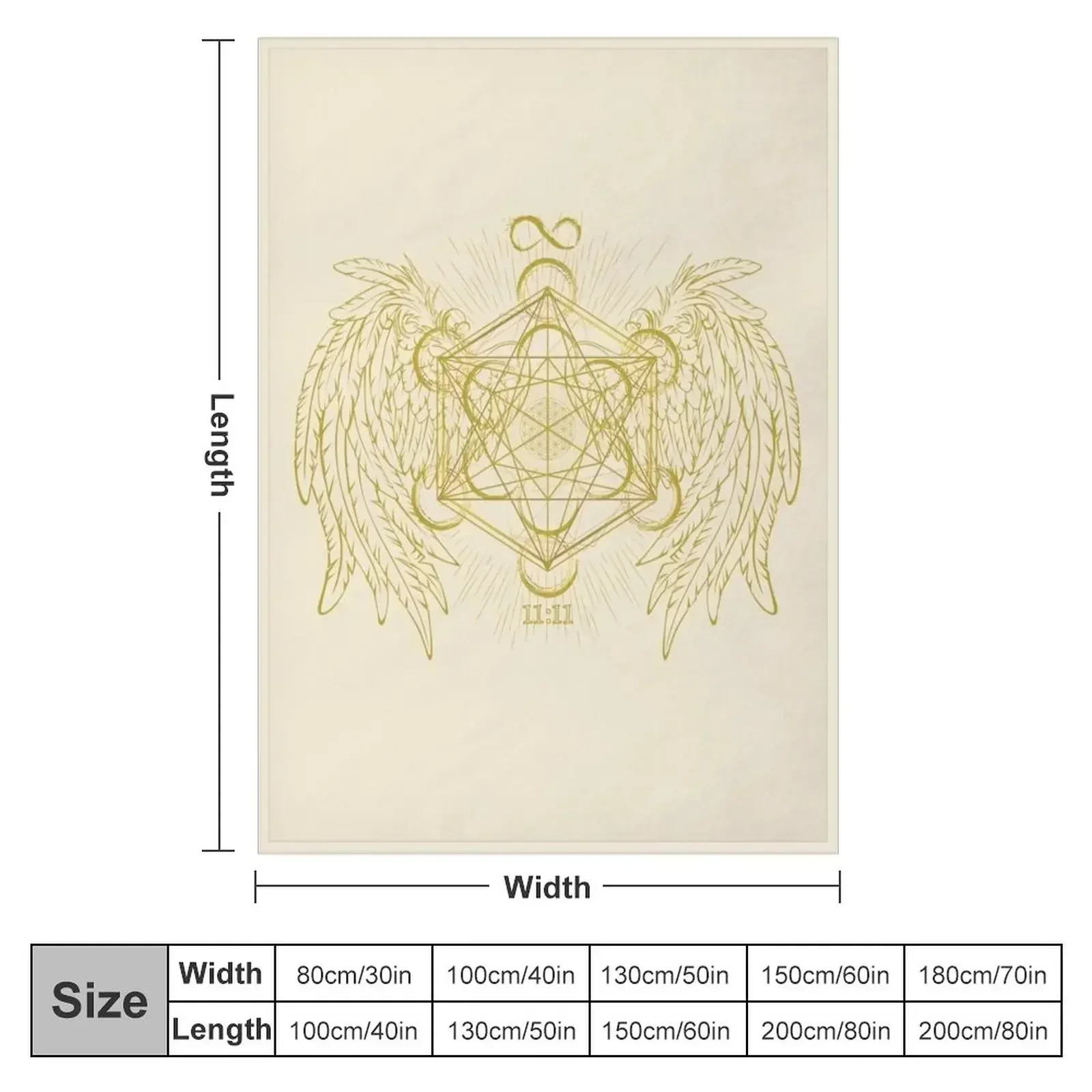 ARCHANGEL METATRON SACRED GEOMETRY Throw Blanket couch cozy soft plush fuzzy picnic outdoor blanket