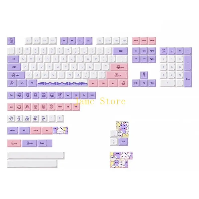 LX0B 147 Tasten/Set, XDA-Profil, benutzerdefinierte Lavendel-Tastenkappen, PBT-Farbsublimations-Tastenkappen für