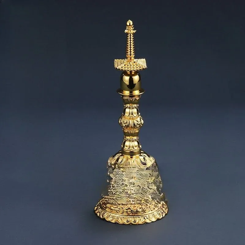 Shingyan Esoteric Dharma Tool, Altar Five Bells, Tower Bell Pestle, Brass 3-piece Set