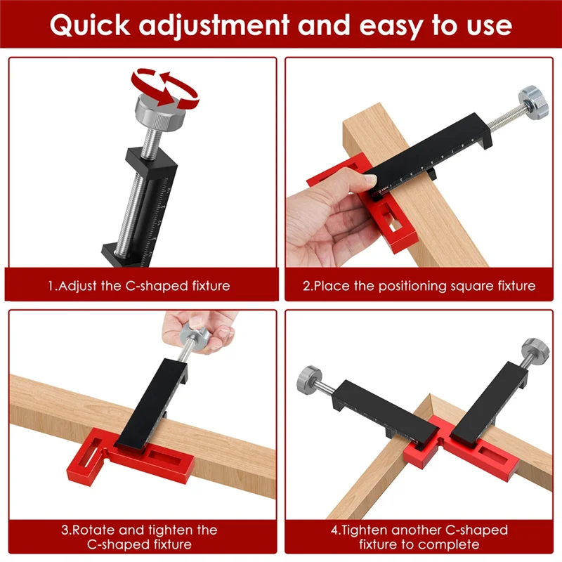 A26F-مشبك زاوية درج الخزانة 90 °   تحديد المواقع مربع C المشبك لوح خشبي تركيب النجارة تثبيت المشبك