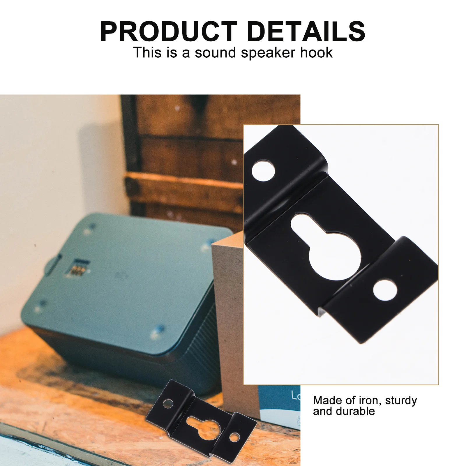 

20pcs Keyhole Speaker Hangers Iron Heavy Duty Wall Mount Brackets For Shelf Picture Frame Audio Box Speaker Holder Flush